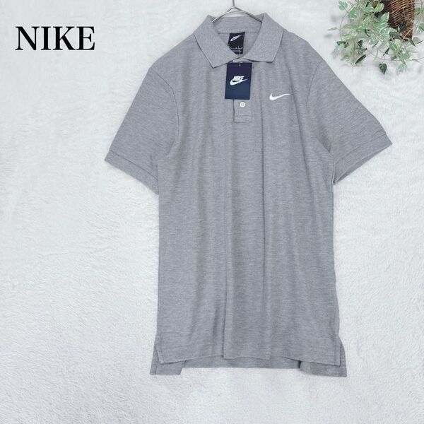NIKE ポロシャツ グレー 新品タグ付き メンズ トップス 半袖 M