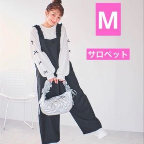 しまむら 辻希美 Mサイズ サロペット ブラック オーバーオール
