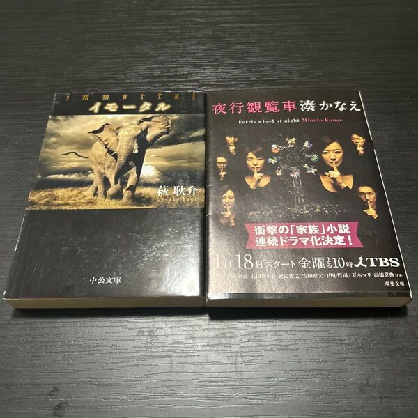 文庫本 小説 2冊まとめ売り イモータル (中公文庫) 萩耿介 夜行観覧車 (双葉文庫)湊かなえ