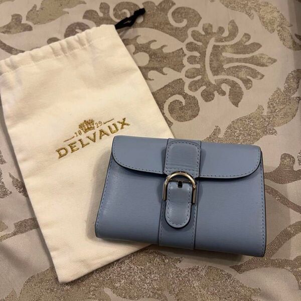 Delvaux デルボー ブリヨンコンパクト ウォレット Azure 財布 定価15万円 カードケース 二つ折 三つ折 コイン