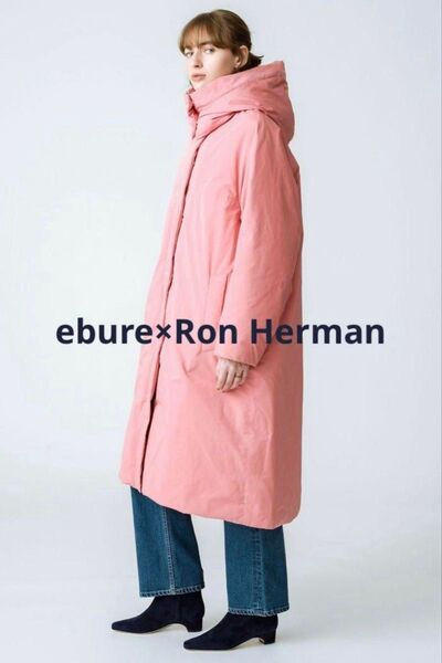 【掲載終了セール】 ロンハーマン別注 ebure フォルムダウン ロングコート ピンク コート フーディーコート ベンチコート