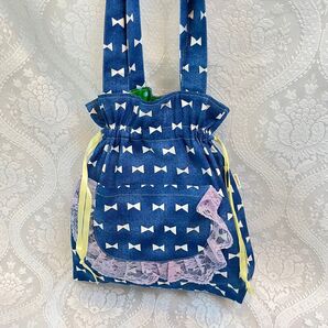 ハンドメイド 巾着トートバッグ