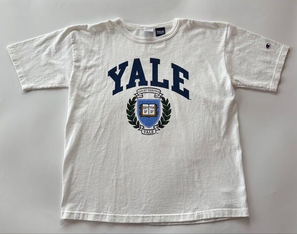 Champion 米国製 T1011 YALE 半袖Tシャツ L ホワイト