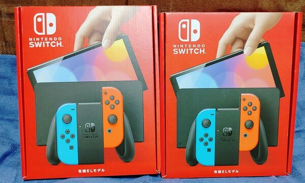 ニンテンドースイッチ 本体 有機EL 新品 未使用 2台 セット Nintendo Switch ネオン ブルー レッド 任天堂