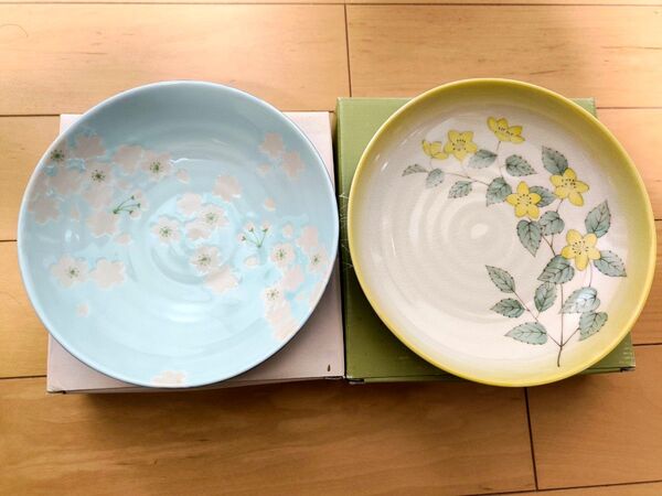☆たち吉 野あそび 深皿(やまぶき)☆花の宴 煮物鉢☆969-507 968-1106☆花柄 橘吉☆2枚セット☆