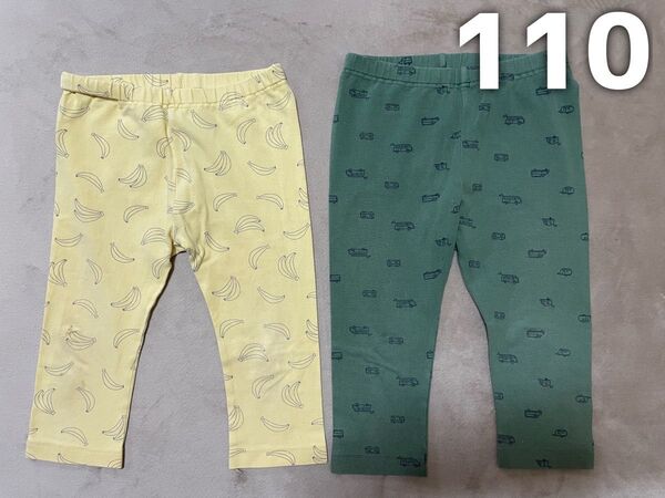 UNIQLO 七分丈 レギンス 110 バナナ柄 車柄