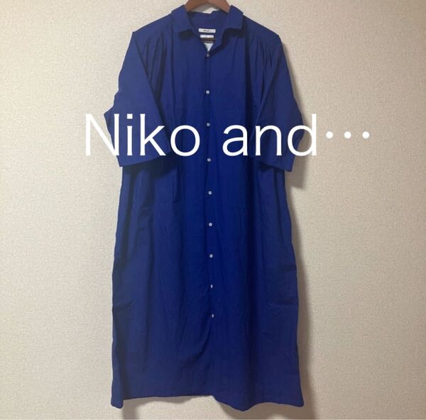 Niko and… ニコアンド ワンピース マーセ シャツワンピース M ブルー