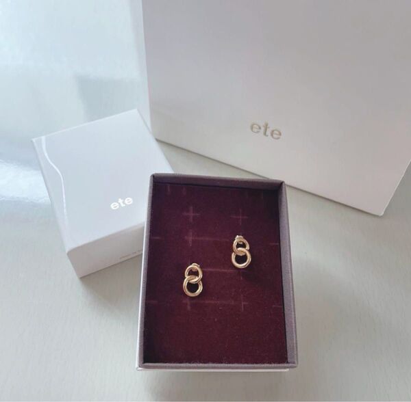 * ete ピアス ゴールド ダブルサークルピアス