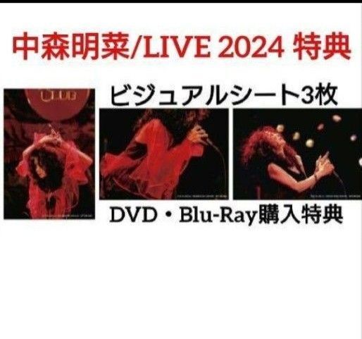 中森明菜/ビジュアルシート(写真)3枚入/ FANCLUB LIVE 2024/Blu-Ray購入特典