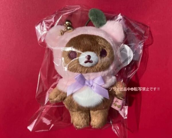 ★タグ付き未使用★チャイロイコグマ さくらんぼ ぶらさげぬいぐるみ パール