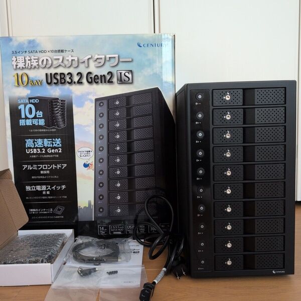 センチュリー裸族のスカイタワー 10Bay USB3.2 Gen2 IS