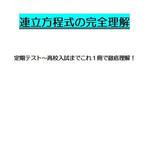 ※数学オリジナル単元別Part2 『連立方程式の完全理解』 中学2年生 ◎紙版