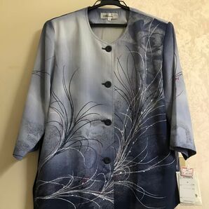 ジャケット ノーカラー グレー