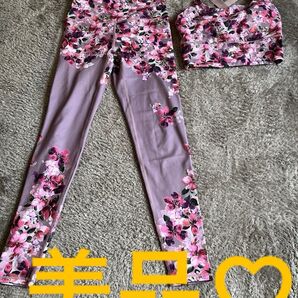 スカーラ フルオブフラワーモーブ 上下セット☆
