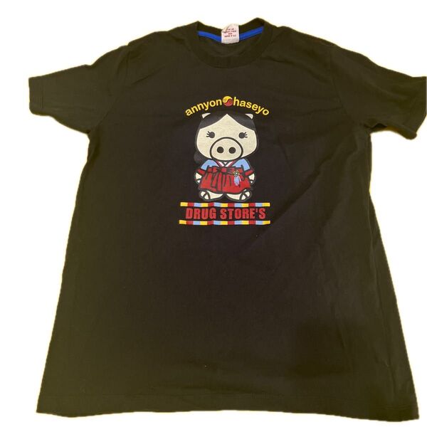 drug store's ドラッグストアーズ黒半袖韓国 Tシャツ