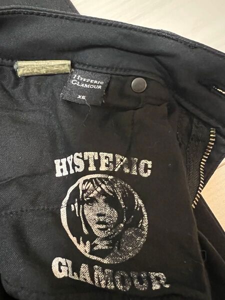 HYSTERIC GLAMOUR ヒステリックグラマー ベア刺繍 カラースキニーパンツ ストレッチ XS ブラック