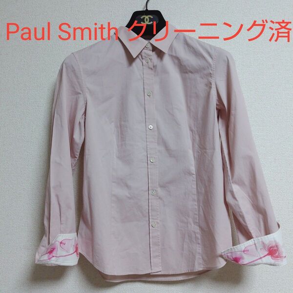 Paul Smith Black Label シャツ 40 長袖 L ピンク クリーニング済 ポールスミス レディース