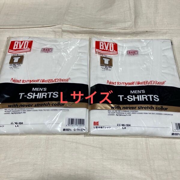 ②新品保管品 紳士BVD U首半袖TシャツLA 2枚組 ゴールド