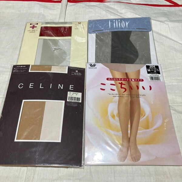 新品保管品 CELINE 、ワコール他ストッキング M 4枚