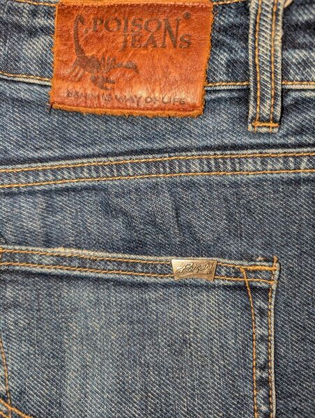 POISON JEANS インド製 スキニーデニム ダメージ加工 W30L30