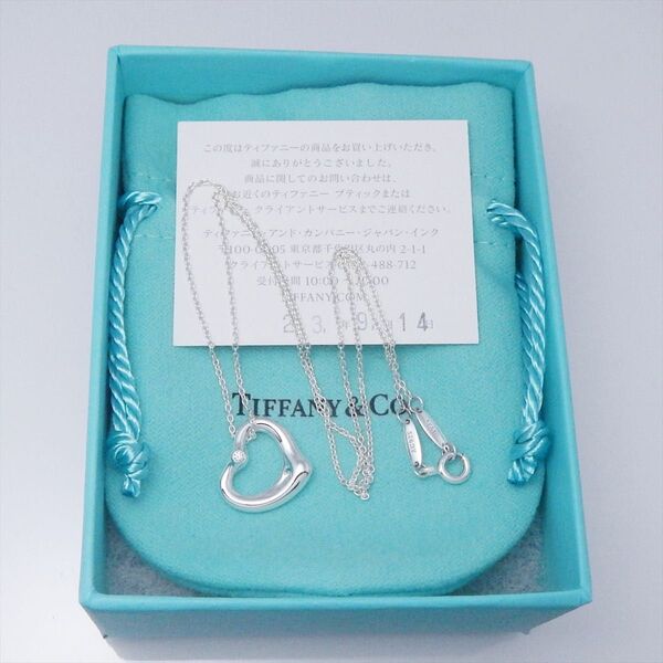 未使用 TIFFANY&Co. ティファニー オープンハート ネックレス ペンダント ダイヤモンド SV925