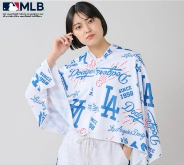 レジャータオル ドジャース しまむら 新品 ポンチョ 冷感ポンチョ 冷感タオル
