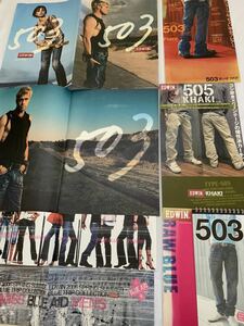 [ free shipping ]EDWIN Edwin 2005 year ~2006 year 503 catalog paper made panel Brad Pitt interior .. goods store display 