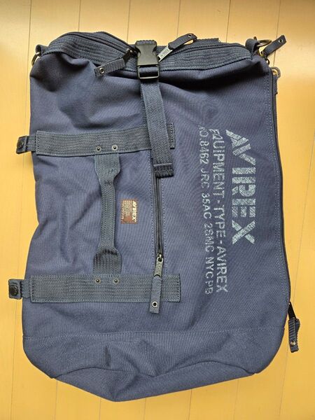 【美品】AVIREX アビレックス ワンショルダー ボストン リュック AVX3514 イーグル トートバッグ ネイビー