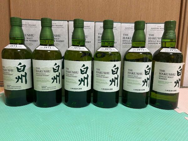 サントリー白州NVシングルモルト6本セット箱付(100周年記念ボトル2本. 希少レア旧ボトル1本)