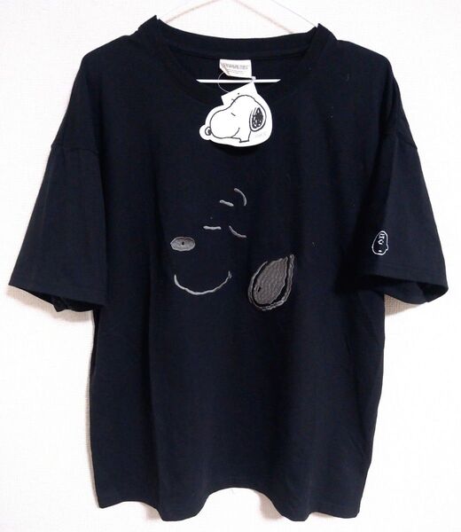 スヌーピー デカフェイス 刺繍 Tシャツ 半袖 レディースXL