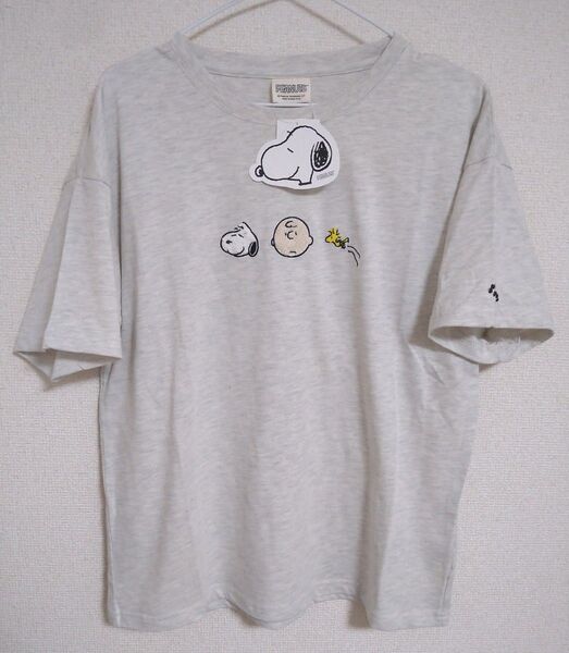 スヌーピー チャーリーブラウン サガラ刺繍 Tシャツ 半袖 L
