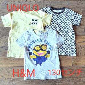 UNIQLO H&M ミニオンズ半袖Tシャツ 3枚セット 130センチ