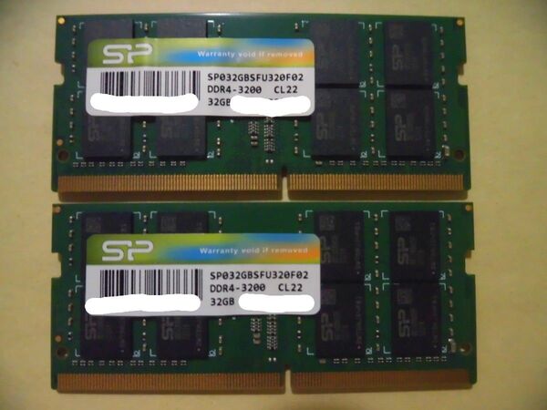 Silicon Power DDR4 3200 32GB×2 計64GB ノート用メモリ