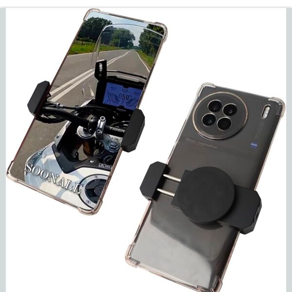 デスク バイク スマホホルダー マグネット バイク用スマホホルダー 超強力 マグネット式 燃料タンクにワンタッチで貼付け