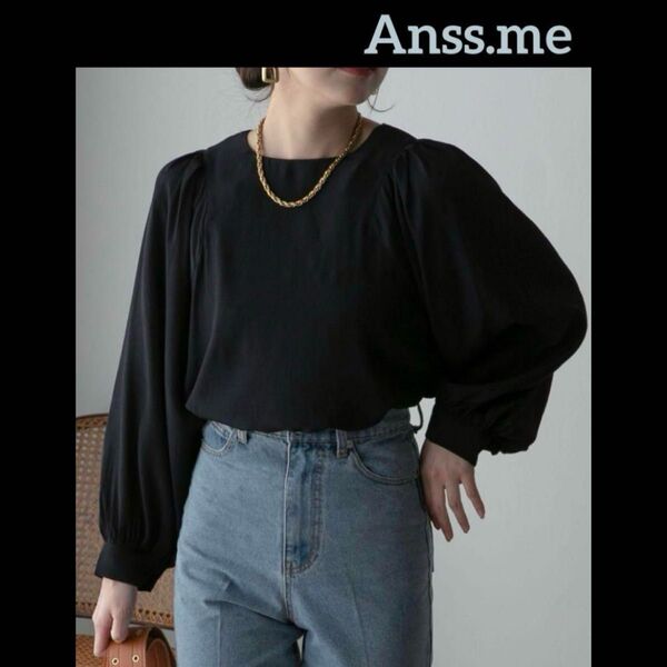Anss.me ショルダータックボリュームスリーブブラウス