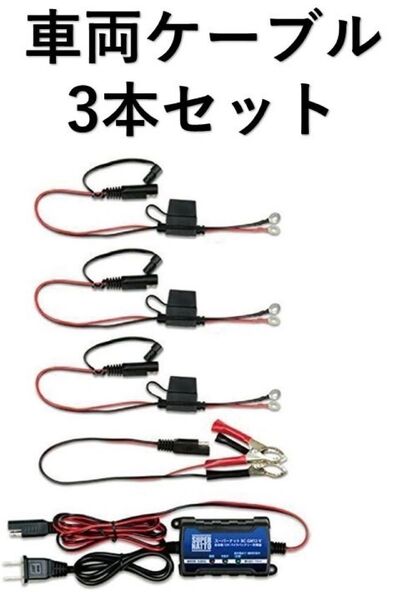 愛車3台所有者向け 【新品、メーカー保証1年付】全自動12Vバイクバッテリー充電器 トリクル充電機能付【PSE対応】