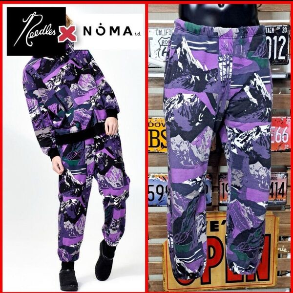 Needles×NOMA t.d. ニードルス ノーマティーディー 総柄 パッチワーク LANDSCAPE スウェットパンツ M