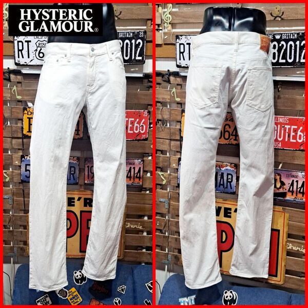 HYSTERIC GLAMOUR ヒステリックグラマー ストレッチ セルビッチ ホワイトデニム ジーンズ 34