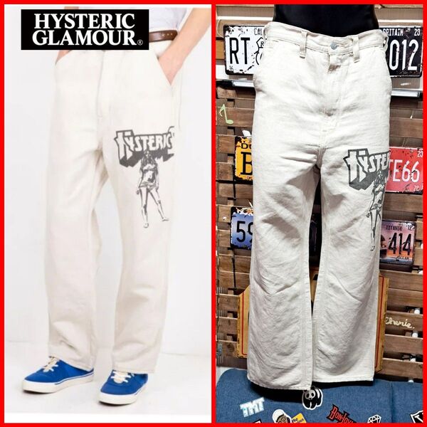 定価3.9万 HYSTERIC GLAMOUR BAD ASS MAMA ヒステリックグラマー リネン ペインターパンツ L