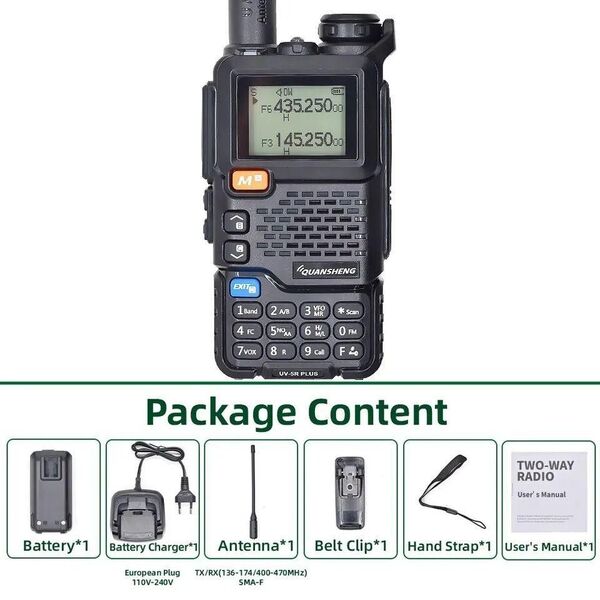 在庫処分特価、プリセットスペアナ機能付き広帯域受信機 UV-K5の上位機種 UV-5R PLUS