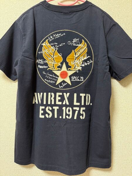 AVIREX Tシャツ ネイビー U.S. ARMY AIR