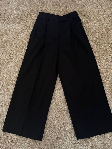 PLST リネンブレンドワイドパンツ XS BLACK 2023