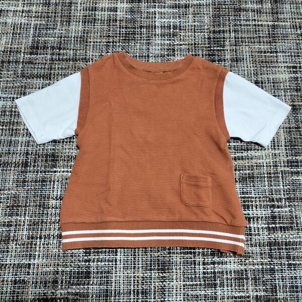 petit main プティマイン 半袖 ベストドッキングTシャツ