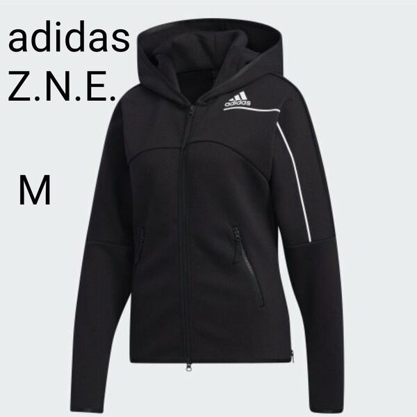アディダス M★adidas ZNE フーディー パーカー★フード付 パーカー★フルジップアップ★ジップアップパーカー★ブラック