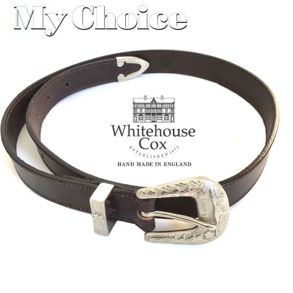 【希少廃盤】英国製 Whitehouse cox ウエスタンプンターレベルト/30□75/25㎜/ダークブラウン/大島拓身西口修平