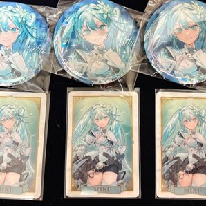39Culture 初音ミク 騎士 缶バッジ 3点+コレクトボックス カード3枚/extra World/ミクカル ココラボ