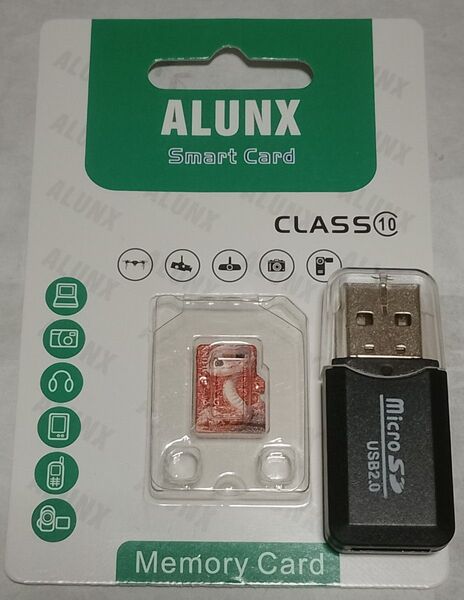 ALUNX Micro SD メモリーカード 64GB 1枚 + USBカードリーダー【蛇1】