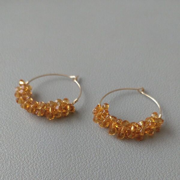 【ハンドメイド】スワロフスキートパーズピアス