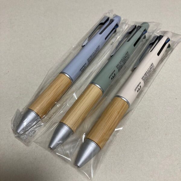 ①値下げ交渉不可♪ ジェットストリーム4&1 バンブーブルーグレー セージ ベージュ 4色ボールペン0.5㎜&シャーペン0.5