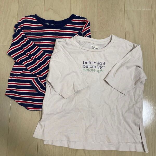 Tシャツ カットソー ボーダー 半袖Tシャツ 長袖シャツ 2枚 セット